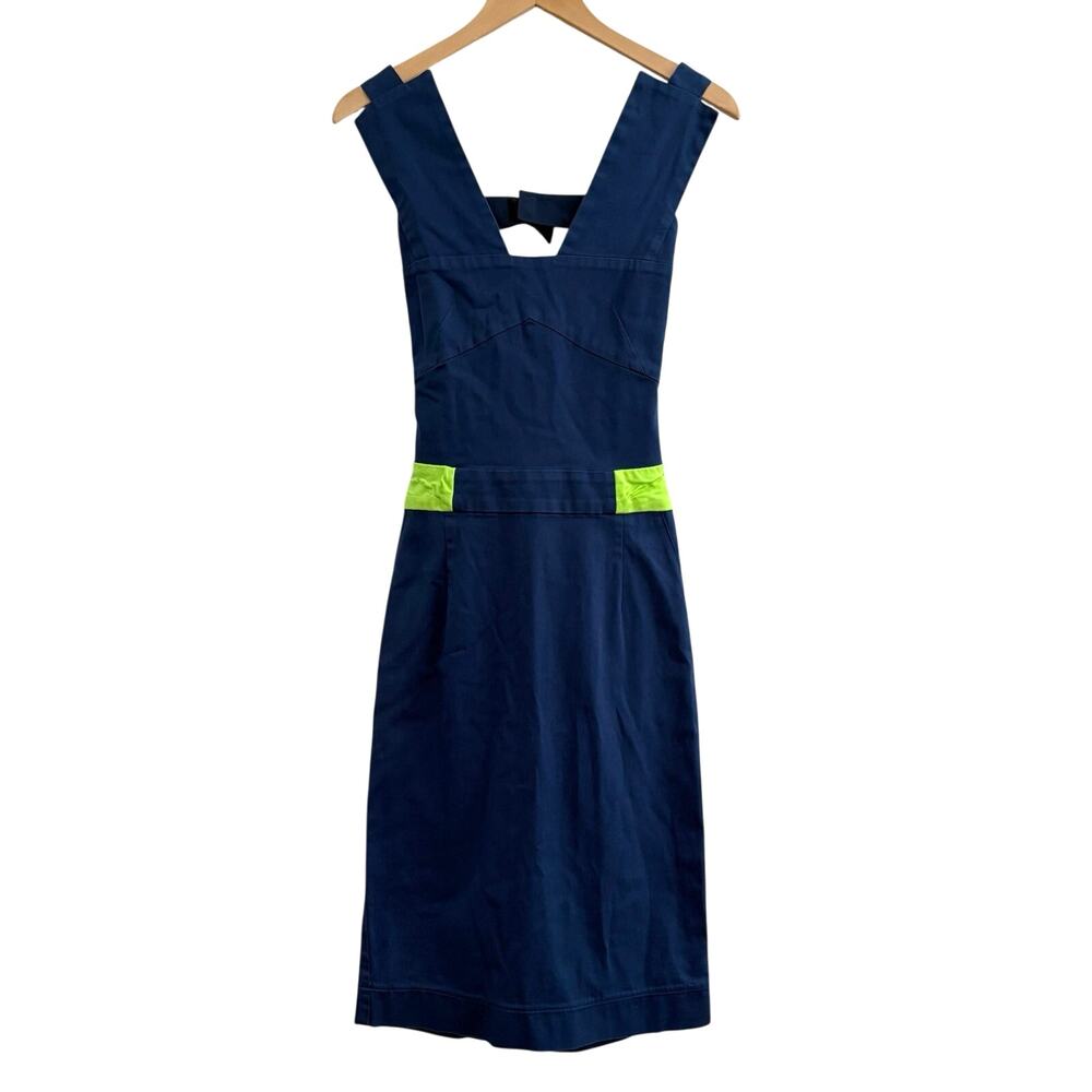 Preen By Thornton Bregazzi Color Block Pencil Dress Womens Size XS Luxury Y2K